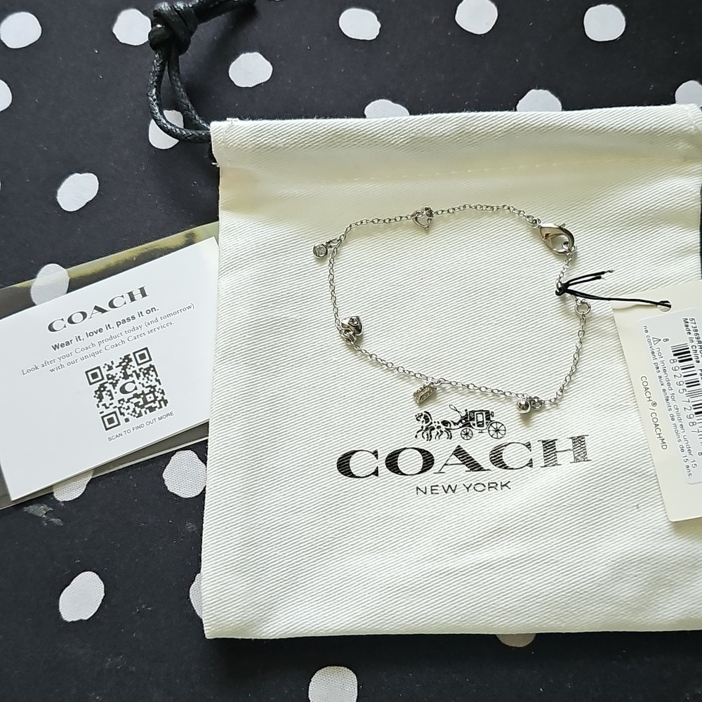 Coach Silver-Tone Heart & Charm Delicate Bracelet - Picture 4 of 4